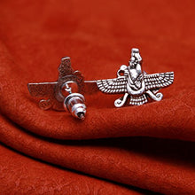 Load image into Gallery viewer, Silver Pt Farvahar Earrings Iranian Persian Farohar Earring Iran Persia Gift (Push Back)