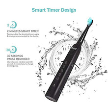 Load image into Gallery viewer, Initio Sonic Electric Toothbrush, 5 Modes with Smart Timer, 8 Brush Heads & Travel Case Included, Rechargeable Toothbrush for Adults, Gum Care Whitening Toothbrush