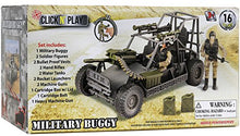 Load image into Gallery viewer, Click N' Play Military Desert Patrol Vehicle (DPV) Buggy, 16 Piece Action Figure Play Set with Accessories Including Army Gear & Military Buggy, Army Playset for Boys 3+ , White