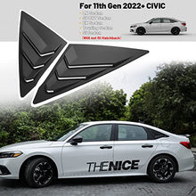 Load image into Gallery viewer, Thenice for 11th Gen Civic Racing Style Rear Side Window Louvers Air Vent Scoop Shades Cover Blinds for Honda Civic Sedan 2022 -Matt Black