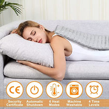 Load image into Gallery viewer, Heating Electric Pad for Back, Shoulders, Abdomen, Legs, Arms, Electric Fast Heat Pad with Heat Settings, Auto Shut Off (12"×24'')