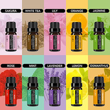Load image into Gallery viewer, Ultimate Aromatherapy Diffuser 550ml & Essential Oil Set - Ultrasonic Diffuser & Top 10 Essential Oils - with 4 Timer & 15 Ambient Light Settings - Bedroom Vaporizer Cool Mist Humidifier