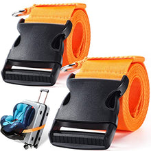 Load image into Gallery viewer, 2 Pieces Car Seat Travel Belt, Adjustable Car Seat Travel Strap to Convert Kid Car Seat, Carry-on Luggage into Airport Car Seat Stroller & Carrier Belt Safe Travel Solution (Orange)