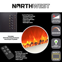 Load image into Gallery viewer, Home lectric 13 (Brushed Silver) Electric Fireplace-Wall Mounted with 13 Backlight Colors, Adjustable Heat and Remote Control-31 inch by Northwest, 31"