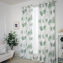 Load image into Gallery viewer, NICETOWN Plant Living Room Curtains 84" Long for Windows, Grommet Top Tropical Window Treatments Curtains Room Darkening for Hall/Villa/Sliding Glass Door, 2 Pieces = 104" Wide, Green Palm