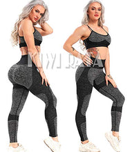 Load image into Gallery viewer, KIWI RATA Women's High Waist Active Seamless Compression Fitness Leggings Running Workout Slim Butt Lift Yoga Pants (#1 Heart Booty Black, Medium)