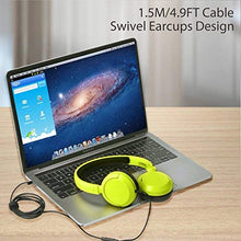 Load image into Gallery viewer, Avantree Superb Sound Wired On Ear Headphones with Microphone, 1.5M / 4.9FT Long Cord with Mic for Adults, Students, Kids, Comfortable Headset for PC Computer, Laptop, Tablet, Phone - 026 Yellow Green