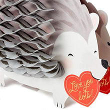 Load image into Gallery viewer, Hallmark Paper Wonder Pop Up Valentines Day Card (Honeycomb Hedgehog)