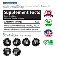 Load image into Gallery viewer, Nascent Iodine Supplement 400 Servings, Glass Bottle, Vegan, 1800 mcg - 600 mcg per Drop - Pure, Clear Color - Supports Thyroid Health, Energy, Immunity & Metabolism (2 oz.)