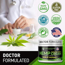 Load image into Gallery viewer, Extra Strength Hemp Cream Pain Relief Rub – Only 3rd Party Tested Product To Verify Strength/Results. All Natural for Nerve-Sciatic, Muscle, Back Pain & Inflammation, with Arnica, MSM, Emu, Turmeric