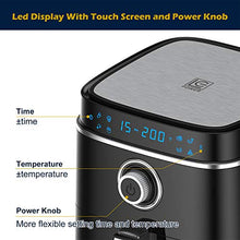 Load image into Gallery viewer, LC POWER Air Fryer,Large Electric Hot Air Fryers Oven Oilless Cooker(Recipe book),Bake Roast Reheat Deep Fryer,LED Digital Touch Screen,8 Cooking Presets,Nonstick Square Frying Pot with Preheat & Shake Reminder,Auto Shut-off and Memory Function,1500W,4.0