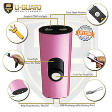 Load image into Gallery viewer, Micro Stun Gun Keychain Pepper Spray Self Defense Kit Bundle. Personal Non Lethal Weapons For Women Or Men. High Volt Rechargeable Keychain Stun Gun & Key Ring Max Strength Pepper Defense Spray (PINK)