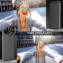 Load image into Gallery viewer, Phone Camera Lens, 5K HD 2 in 1 120° Wide Angle Lens, 20X Macro Lens,Clip-On Phone Lens Compatible iPhone,Samsung, Most Andriod Phones No Distortion