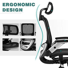 Load image into Gallery viewer, Gabrylly Ergonomic Mesh Office Chair, High Back Desk Chair - Adjustable Headrest with Flip-Up Arms, Tilt Function, Lumbar Support and PU Wheels, Swivel Computer Task Chair