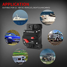 Load image into Gallery viewer, DaierTek 100 Amp Circuit Breaker 12V - 48V, DC 12 Volt Circuit Breaker 100A Inline with Manual Reset Waterproof for Marine Boat Trolling Automotive Car RV ATV Audio-2Pack