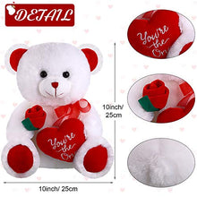 Load image into Gallery viewer, Plush Stuffed Animals 10 Inch Cute Plush Animals Holding Red Heart Soft Plush Toy for Valentine's Day, Wedding, Anniversary, Mother's Day, Birthday Present (Teddy Bear)