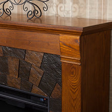 Load image into Gallery viewer, SEI Furniture Elkmont Earth Tone Tile Electric Fireplace, Salem Antique Oak
