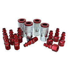 Load image into Gallery viewer, ColorFit by Milton Coupler & Plug Kit - (M-Style, Red) - 1/4" NPT, (14-Piece) - S-314MKIT