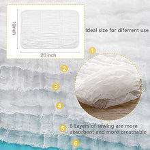 Load image into Gallery viewer, Baby Muslin Burp-Cloths 4 Pack 6 Layers HOPAI Natural Organic Cotton Baby Wipes are Absorbent and Soft for Sensitive Skin