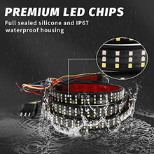 Load image into Gallery viewer, Truck Tailgate Light Bar 60” Triple Row 504 LED Strip with White Reverse Red Brake Amber Sequential Turn Signal Light Running Lamp for SUV Van - Trailer Strobe Taillight 2935 SMD LED Chips Waterproof