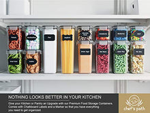 Load image into Gallery viewer, Airtight Food Storage Containers 14 Pack - Kitchen Pantry Organization and Storage, BPA-Free, Plastic Canisters with Durable Lids Ideal for Cereal, Flour & Sugar - Includes Labels, Marker & Spoon Set