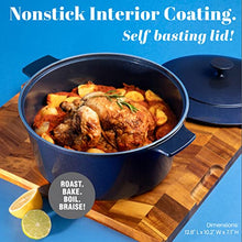 Load image into Gallery viewer, Granitestone Dutch Oven, 5 Quart Ultra Nonstick Enameled Lightweight Aluminum Dutch Oven Pot with Lid, Round 5 Qt. Stock Pot, Dishwasher & Oven Safe, Induction Capable, 100% PFOA Free, Cobalt Blue