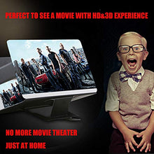 Load image into Gallery viewer, DRIDOUAM Mobile Phone Screen Magnifier 8" HD Screen Enlarger 3D Movies Amplifier Foldable Holder Stand Smartphones, PU Leather, Black