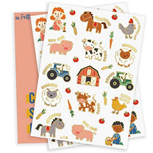 Load image into Gallery viewer, xo, Fetti Farm Party Supplies Temporary Tattoos - 30 Glitter Styles | Barnyard Animals, Petting Zoo, Cow, Horse, Tractor Trailer, Sheep