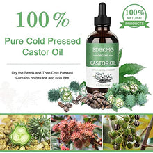 Load image into Gallery viewer, Organic Castor Oil, Castor Oil for Hair Growth Eyelashes Eyebrows, 100% Pure Cold Pressed Castor Oil for Eyelashes,Hair Growth,Beard,Body,Face, Skin Care,Healthy Nail,FREE Mascara Brush & Tube (4oz)