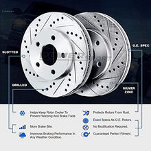 Load image into Gallery viewer, PowerSport Front Silver Drilled Slotted Brake Rotors and Ceramic Pads Compatible For 2007-2013 BMW 323i, 325i, 328i, 328i xDrive, 328xi