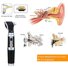Load image into Gallery viewer, Otoscope Kit,Professional Diagnostic Ear Care Tool with 2.5V Halogen Light, 3X Magnification, 4 Speculum Tips Size - for Children, Adults, Pets, etc.