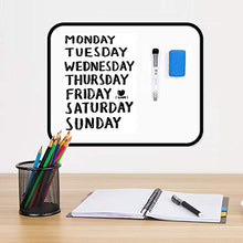 Load image into Gallery viewer, Small Dry Erase Whiteboard, SIOSSION 11x8.3inches Hanging Writing Drawing&Planning White Board Double Sided Magnetic Board with Magnetic Dry Erase Marker&Eraser for Children Home School Using (Black)