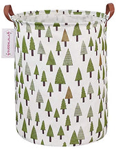 Load image into Gallery viewer, QUEENLALA Large Storage Basket,Laundry Hamper/Bathroom/Home Decor/Collapsible Round Storage Bin,Boys and Girls Hamper/Boxes/Clothing(Green Forest)