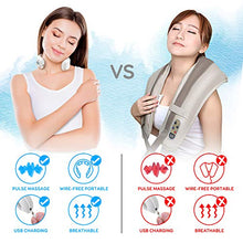Load image into Gallery viewer, Smart Neck Massager with Heat - Cordless Rechargeable Trigger Point Deep Tissue Portable Neck Massager w/ Heat Vibration Shiatsu Acupressure Therapy, for Men & Women - SereneLife SLNKMSG120