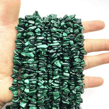 Load image into Gallery viewer, favoramulet 5-8mm Malachite Tumbled Stone Chip Beads for Jewelry Making, Irregular Shaped Healing Crystal Loose Beads Strand, 66" (2 Strands)