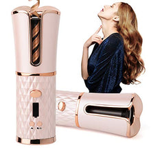 Load image into Gallery viewer, Wireless Automatic Curling Iron, Ceramic Charging Curling Iron with LED Temperature Display, Portable Travel Curling Iron, Long-Lasting Styling, Curly Hair Care Artifact.(Rosegold)