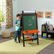 Load image into Gallery viewer, KidKraft Wooden Storage Easel with Dry Erase and Chalkboard Surfaces, Children's Art Furniture - Espresso, Gift for Ages 3+ 25.2 x 23.2 x 47.6