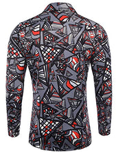 Load image into Gallery viewer, Daupanzees Mens Long Sleeve Fashion Pop Style Design Print Dress Shirt Black
