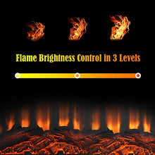Load image into Gallery viewer, Tangkula 18" Electric Fireplace Heater, Freestanding & Recessed 1400 W Electric Stove Heater w/Adjustable LED Flame, Fireplace Insert w/Remote Control, Safer Plug and Sensor