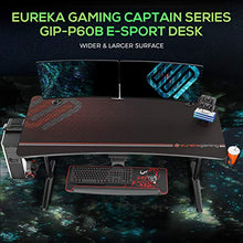 Load image into Gallery viewer, EUREKA ERGONOMIC Gaming Desk 60" Home Office Computer Desk, New Polygon Legs Design, Captain Series (60 Inch, Black)