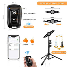 Load image into Gallery viewer, iPad Stand Tripod, Sunhop 57" Foldable Floor Bluetooth Control Mount Tablet Stand, 360 Rotating Height Adjustable for iPad Air, iPad Pro 9.7"/10.5"/11"/12.9" and More 9 to 14.5 Inch Tablets