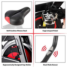 Load image into Gallery viewer, GYMAX Magnetic Exercise Bike, Indoor Stationary Cycling Bike, Noise-free Smooth Exercise Bike with LCD Monitor for Home Gym Cardio Workout (Black & Red)