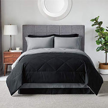 Load image into Gallery viewer, Bedsure Bed in A Bag Comforter Sets Black/Light Grey Twin Size - Microfiber Reversible Bedding Sets 6 Pieces (1 Comforter, 1 Pillow Sham, 1 Flat Sheet, 1 Fitted Sheet, 1 Bed Skirt, 1 Pillowcase)