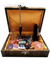 Load image into Gallery viewer, Crystal Chakra Healing Gift/Balancing Chakra Crystal Set:7 Tumbled Stones,Amethyst Cluster,Raw Rose Quartz,Clear Crystal Wand,Obsidian Crystal Point,Pendulum,Chakra Bracelet,for Meditation,Decoration