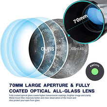 Load image into Gallery viewer, ESSLNB Telescope for Adults 700X70mm with K4/10/20 Eyepieces 525X Telescopes for Kids and Beginners Erect-Image Refractor Telescope with Stainless Steel Tripod Phone Mount and Red Dot Finderscope
