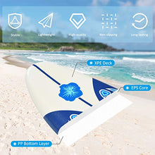 Load image into Gallery viewer, GYMAX Surfboard, 6' Body Board with Removable Fins & Protective Leash, Non-Slip Surfing Board for Surfing, Fishing Water Yoga