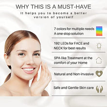 Load image into Gallery viewer, LED Face Mask Light Therapy - 7 Colors Premium Dermawave Photon Mask for Facial and Neck with 192 LEDs - Professional Blue & Red Light for Anti Aging & Skin Rejuvenation - Korean skincare