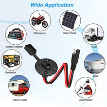 Load image into Gallery viewer, Electop SAE Power Socket Sidewall Port, Weatherproof SAE Quick Connect Solar Panel Mount Universal Flush-Mountable Connector, 12AWG SAE Cable with 8 Screws for Solar Generator Battery Charger (2 Pack)