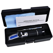 Load image into Gallery viewer, Refractometer for Grape Wine Making Dual-Scale - Automatic Temperature Compensation Alcohol 0-25% & Brix 0-40% Hydrometer Specific Gravity