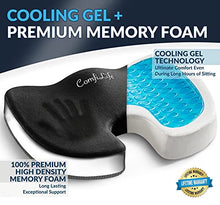 Load image into Gallery viewer, ComfiLife Gel Enhanced Seat Cushion - Non-Slip Orthopedic Gel & Memory Foam Coccyx Cushion for Tailbone Pain - Office Chair Car Seat Cushion - Sciatica & Back Pain Relief (Black)